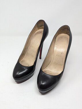 Christian Louboutin Bianca 140 Brown Leather Platform Pump Heel Size EU 40.5